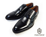 PARASHOE 内羽根ストレートチップ ビジネスシューズ 黒 ワイズ（足幅）3E(EEE) 23cm、23.5cm、24cm【小さいサイズ（スモールサイズ）メンズ紳士靴】（ps11210-blk）