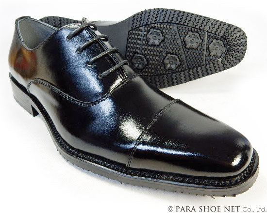 本革　3E（EEE）23cm、23.5cm、24cm【小さいサイズ（スモール　内羽根ストレートチップ　靴　–　PARASHOE　黒　ビジネスシューズ　のパラダイス