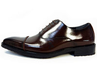 PARASHOE 本革 内羽根ストレートチップ ビジネスシューズ ダークブラウン 3E（EEE）23cm、23.5cm、24cm【小さいサイズ（スモールサイズ）革靴・紳士靴】（ps16101-dbr）
