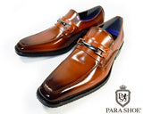 PARASHOE 本革 ビットローファー ビジネスシューズ 茶色 3E（EEE）23cm、23.5cm、24cm【小さいサイズ（スモールサイズ）革靴・紳士靴】（ps16102-br）