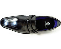 PARASHOE 本革 ストラップヴァンプスリッポン ビジネスシューズ 黒 3E（EEE）23cm、23.5cm、24cm【小さいサイズ（スモールサイズ）革靴・紳士靴】（ps16103-blk）