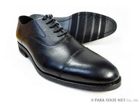 PARASHOE 本革 内羽根ストレートチップ（キャップトゥ） ビジネスシューズ 黒 3E（EEE）22～27cm【小さいサイズ（スモールサイズ）あり／メンズ 革靴・紳士靴】(PS-1801-BLK)