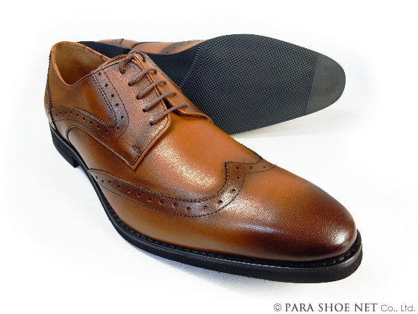 PARASHOE 本革 ウィングチップ ビジネスシューズ茶色 4E 27.5cm、28cm、28.5cm、29cm、29.5cm、30cm、31cm、32cm【大きいサイズ革靴】（PS1807-BR）