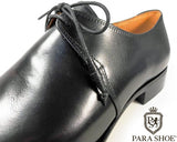 PARASHOE ハンドソーンウェルト製法 2アイレットプレーントゥ ビジネスシューズ 黒 22cm～30cm ワイズ 2E（EE）～3E（EEE）【革靴・日本製】(PSY-1031-blk)